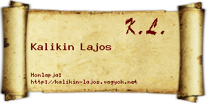 Kalikin Lajos névjegykártya
